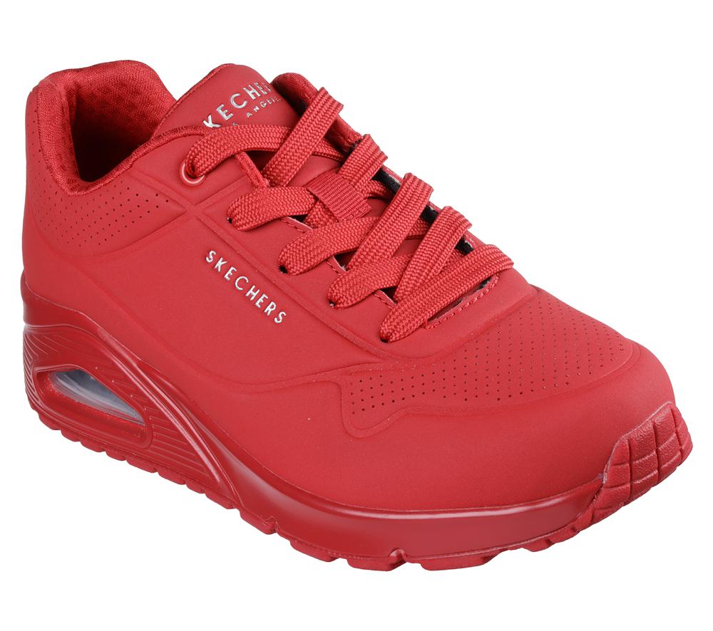 Women Skechers Uno - Stand on Air Lace Up Shoes Red / Red  USA |  1345-PIXJN