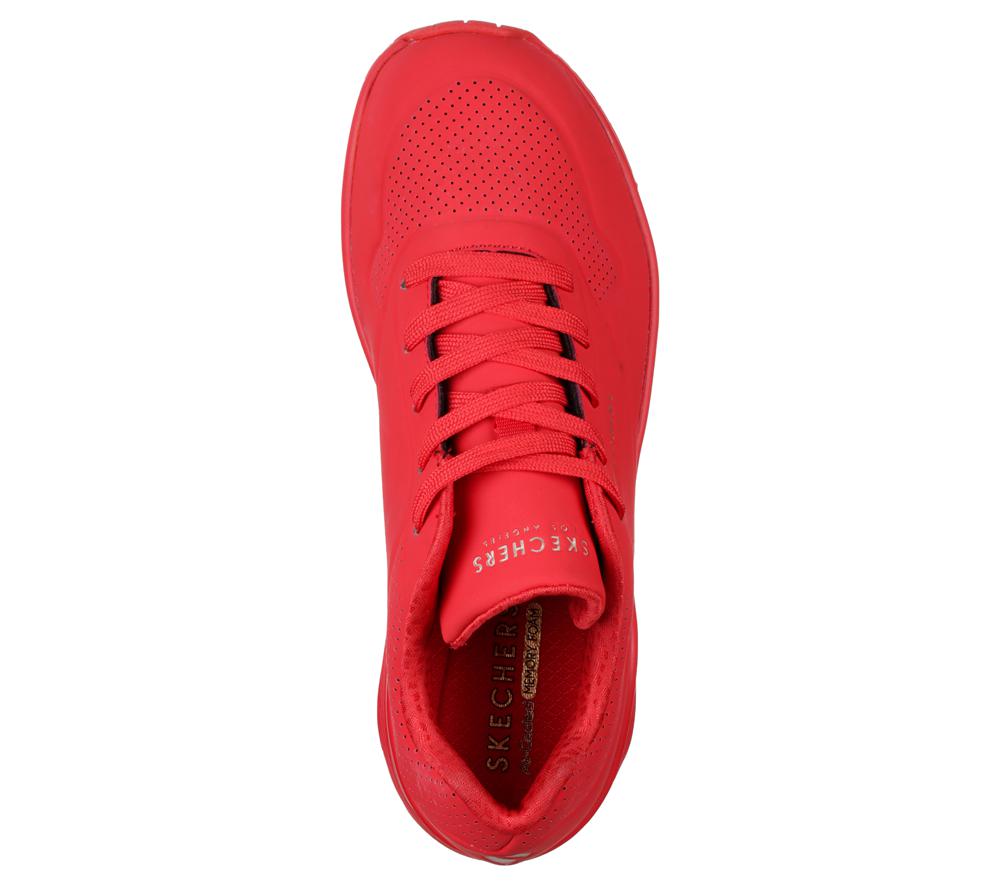 Women Skechers Uno - Stand on Air Lace Up Shoes Red  USA |  0894-LPOMA