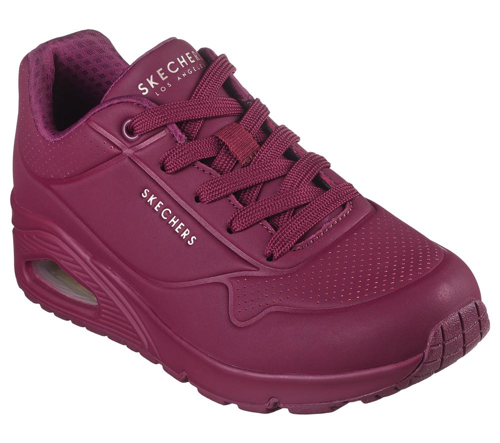 Women Skechers Uno - Stand on Air Lace Up Shoes Plum Purple  USA |  9278-NSWLJ