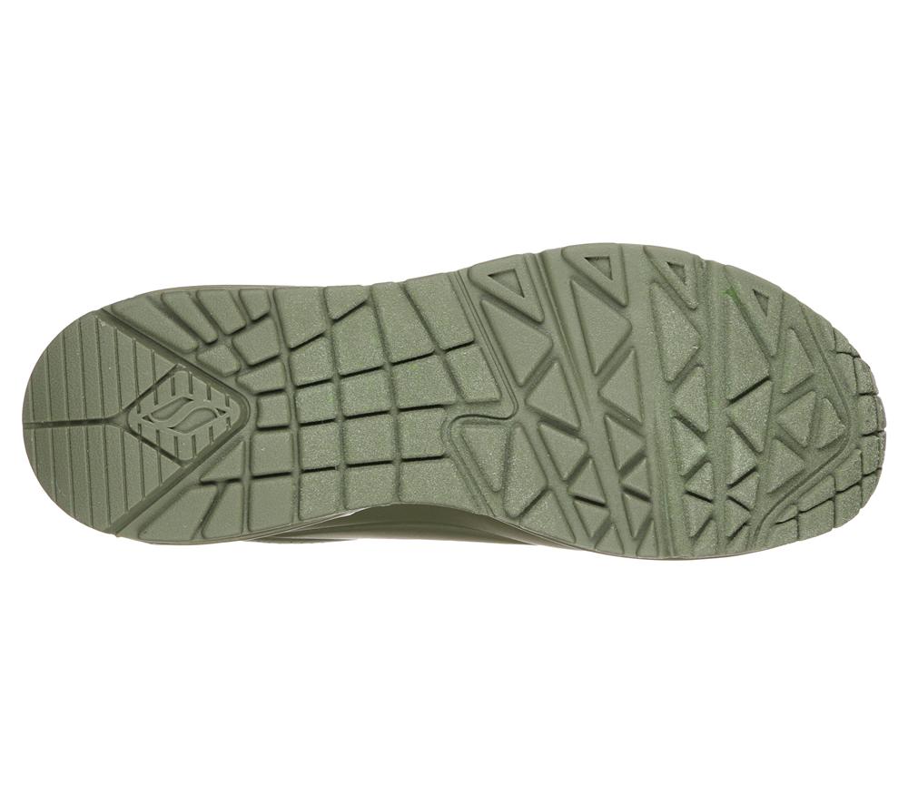 Women Skechers Uno - Stand on Air Lace Up Shoes Olive  USA |  1425-MLVTN