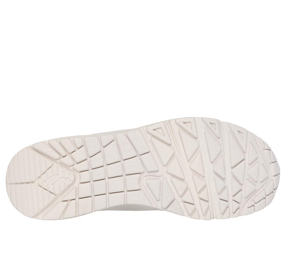 Women Skechers Uno - Stand on Air Lace Up Shoes Off White  USA |  7396-MKCYG