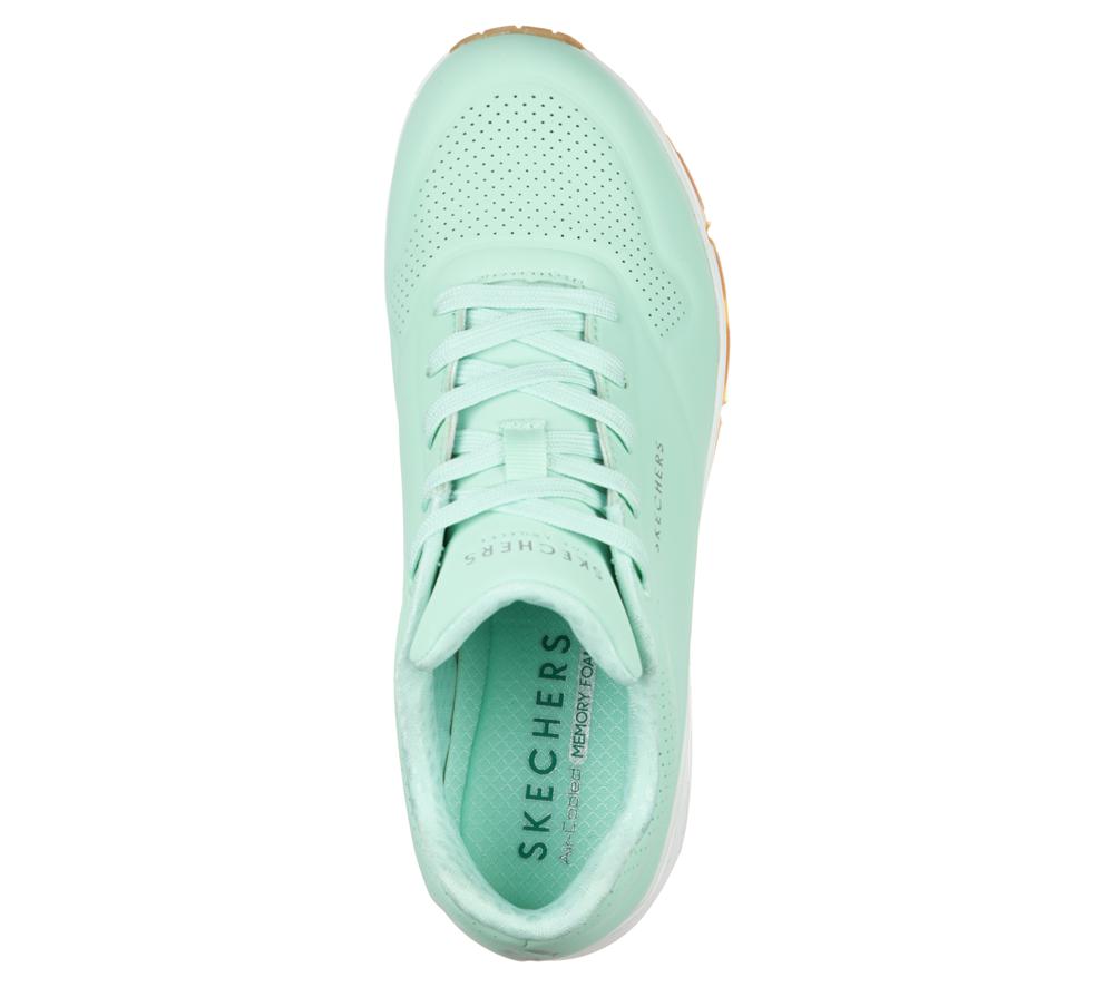 Women Skechers Uno - Stand on Air Lace Up Shoes Mint  USA |  9061-ZAOJS