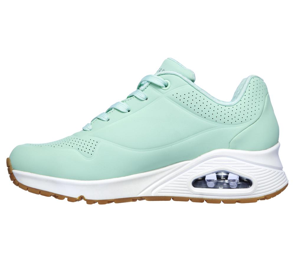 Women Skechers Uno - Stand on Air Lace Up Shoes Mint  USA |  9061-ZAOJS