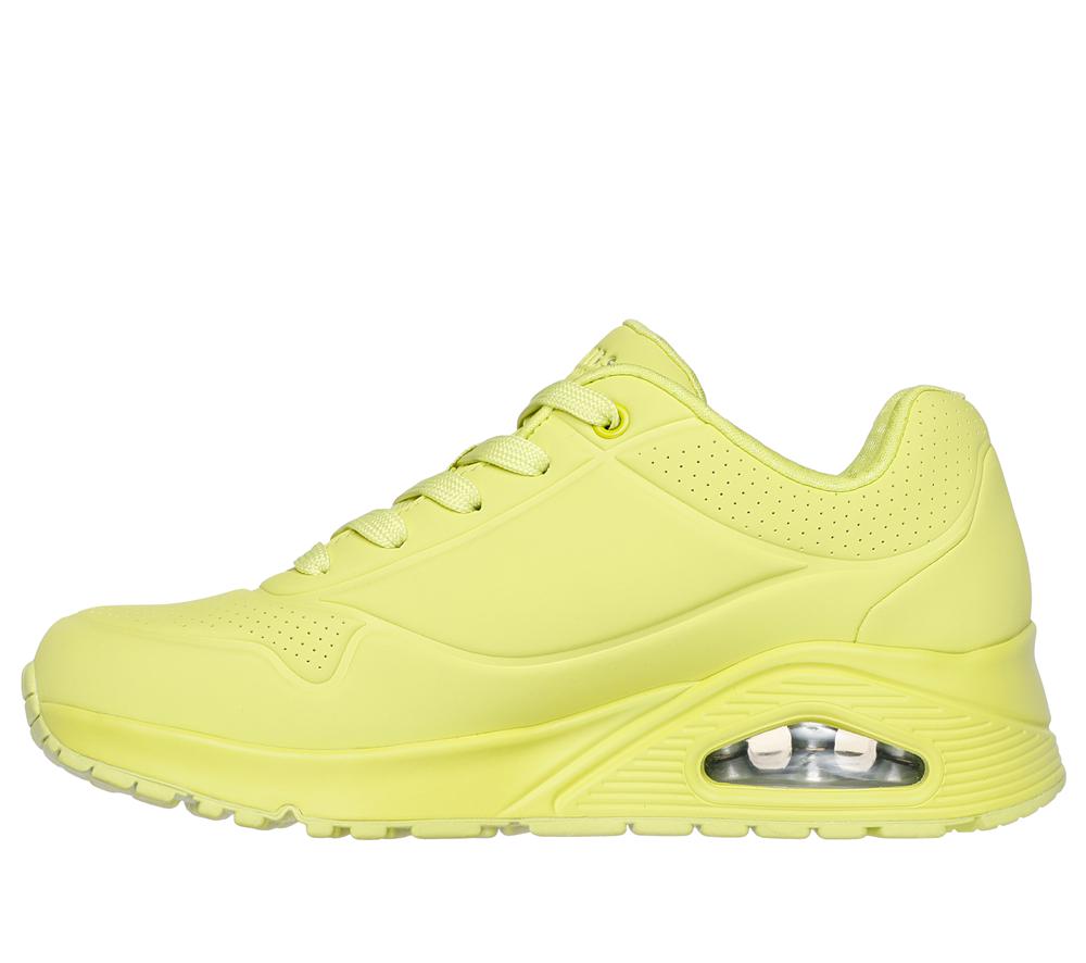 Women Skechers Uno - Stand on Air Lace Up Shoes Lime Green  USA |  9857-IHJUX