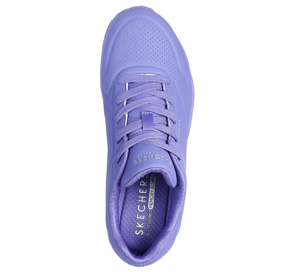 Women Skechers Uno - Stand on Air Lace Up Shoes Lilac Purple  USA |  0643-APBGW
