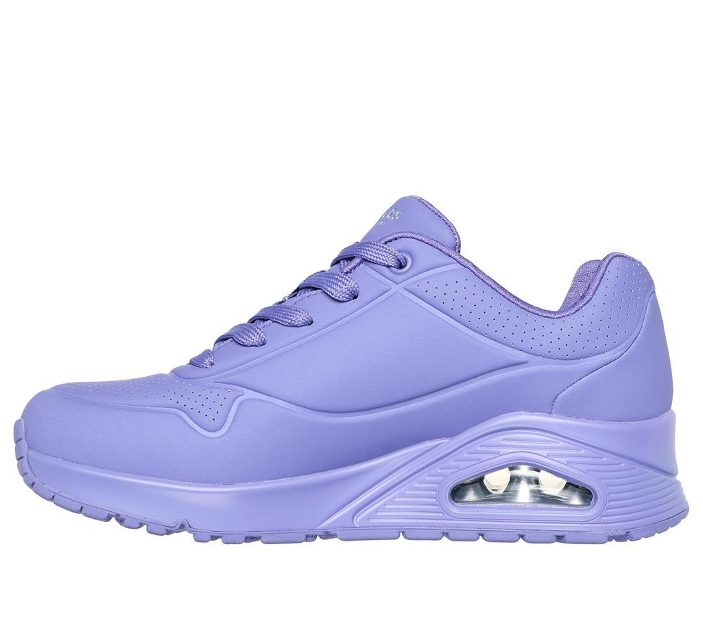Women Skechers Uno - Stand on Air Lace Up Shoes Lilac Purple  USA |  0643-APBGW