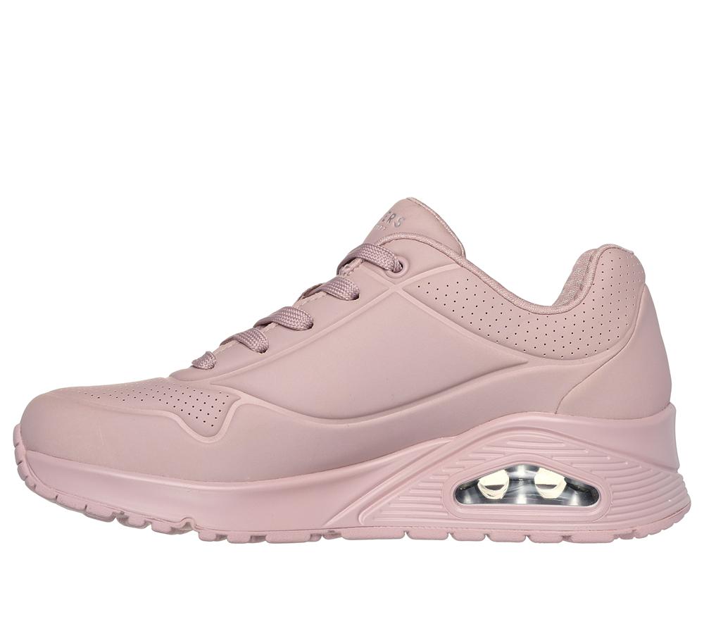 Women Skechers Uno - Stand on Air Lace Up Shoes Light Mauve  USA |  5206-XGCZK