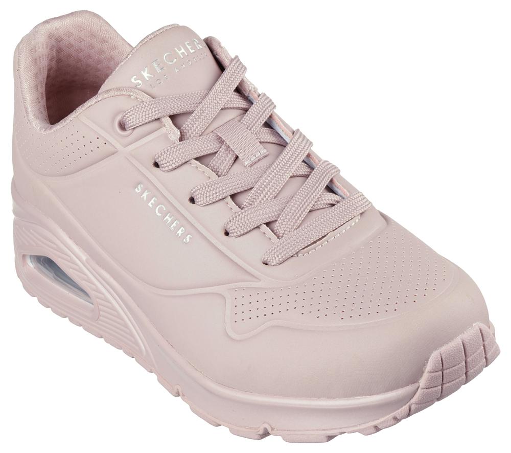 Women Skechers Uno - Stand on Air Lace Up Shoes Light Mauve  USA |  5206-XGCZK
