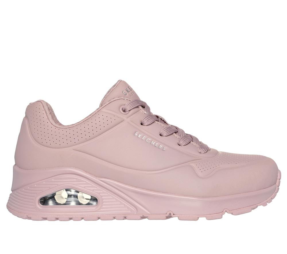 Women Skechers Uno - Stand on Air Lace Up Shoes Light Mauve  USA |  5206-XGCZK