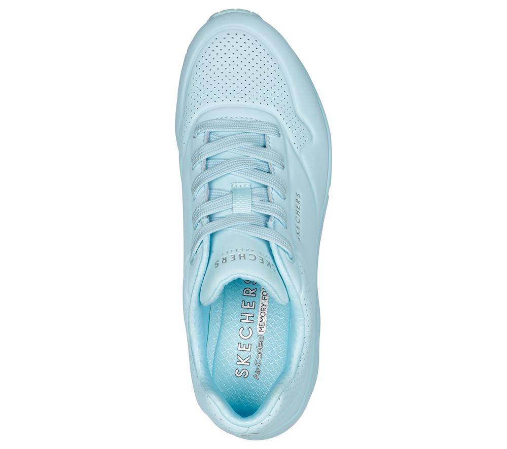 Women Skechers Uno - Stand on Air Lace Up Shoes Light Blue  USA |  4512-OQMZH