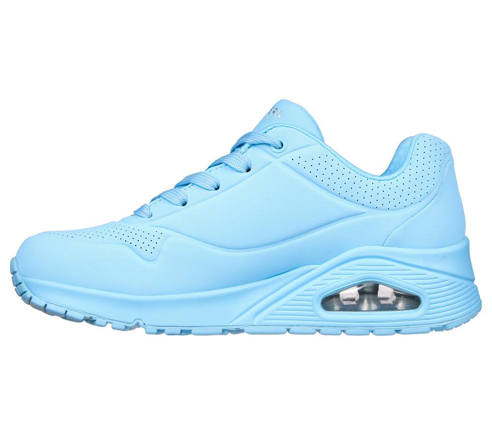 Women Skechers Uno - Stand on Air Lace Up Shoes Light Blue  USA |  4512-OQMZH