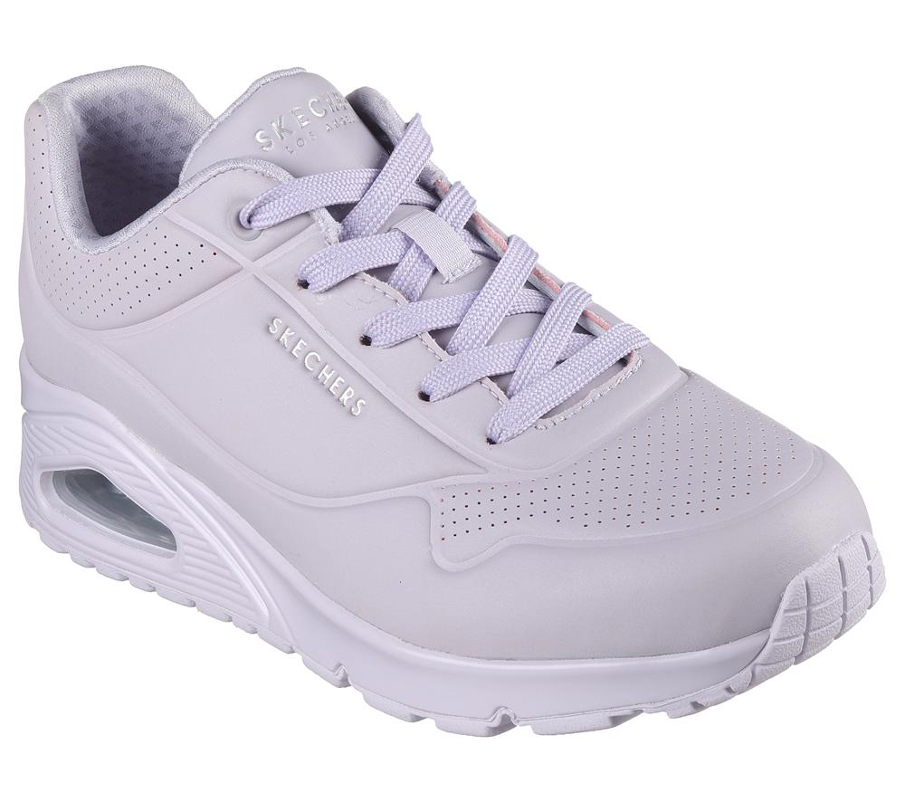 Women Skechers Uno - Stand on Air Lace Up Shoes Lavender Purple  USA |  5037-QVMXP