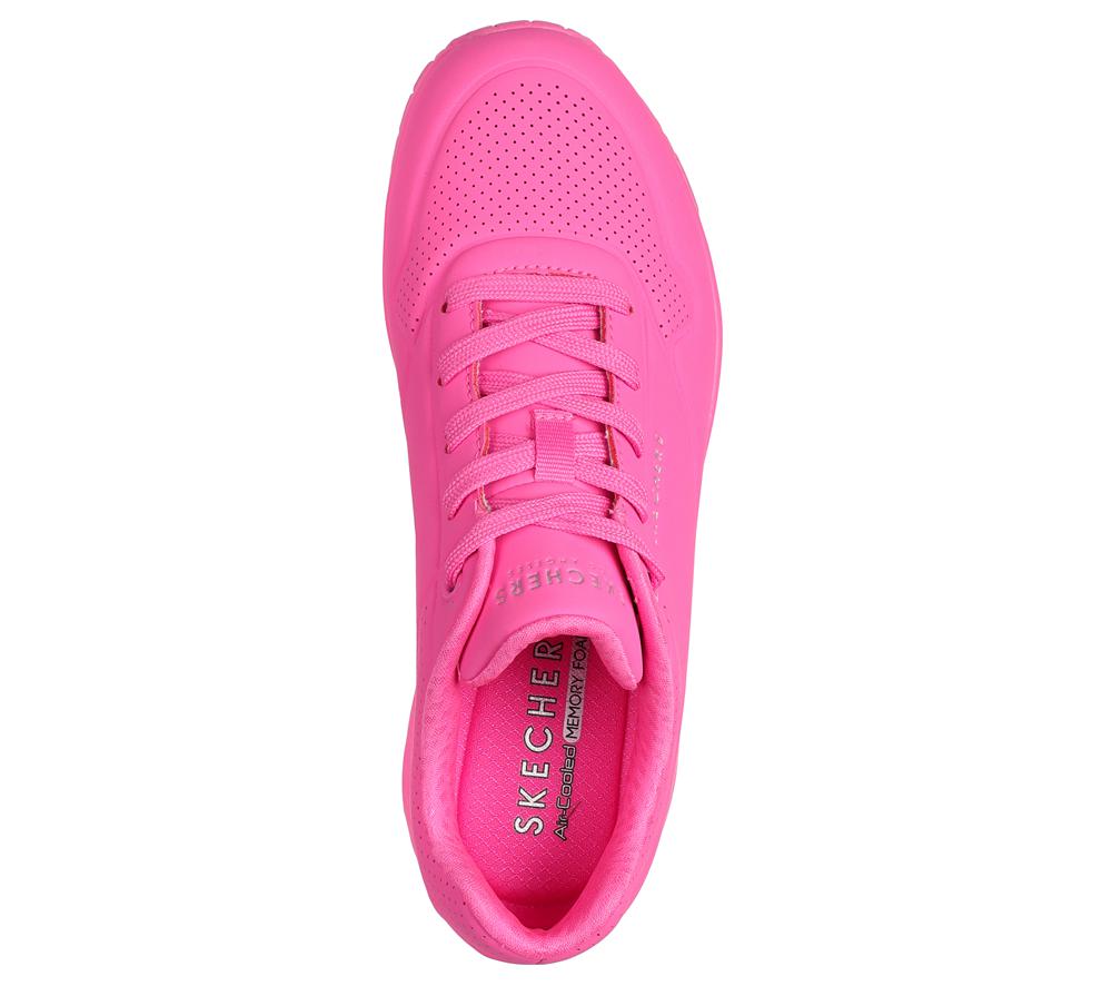 Women Skechers Uno - Stand on Air Lace Up Shoes Hot Pink  USA |  8193-YKFWI