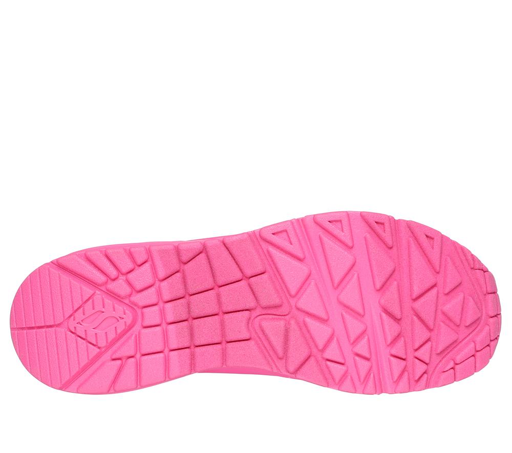 Women Skechers Uno - Stand on Air Lace Up Shoes Hot Pink  USA |  8193-YKFWI