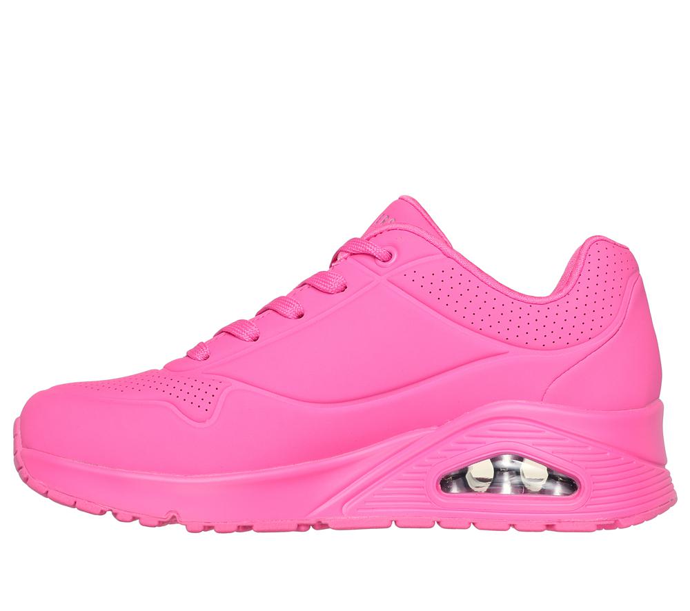 Women Skechers Uno - Stand on Air Lace Up Shoes Hot Pink  USA |  8193-YKFWI