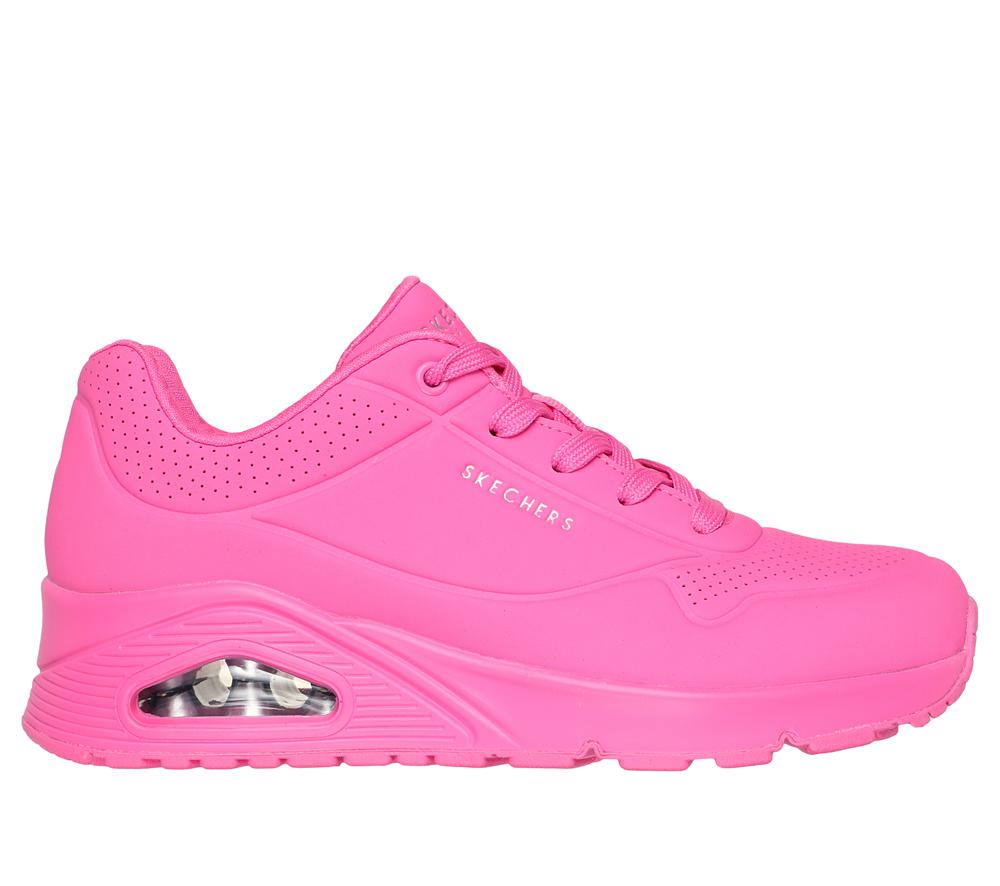 Women Skechers Uno - Stand on Air Lace Up Shoes Hot Pink  USA |  8193-YKFWI