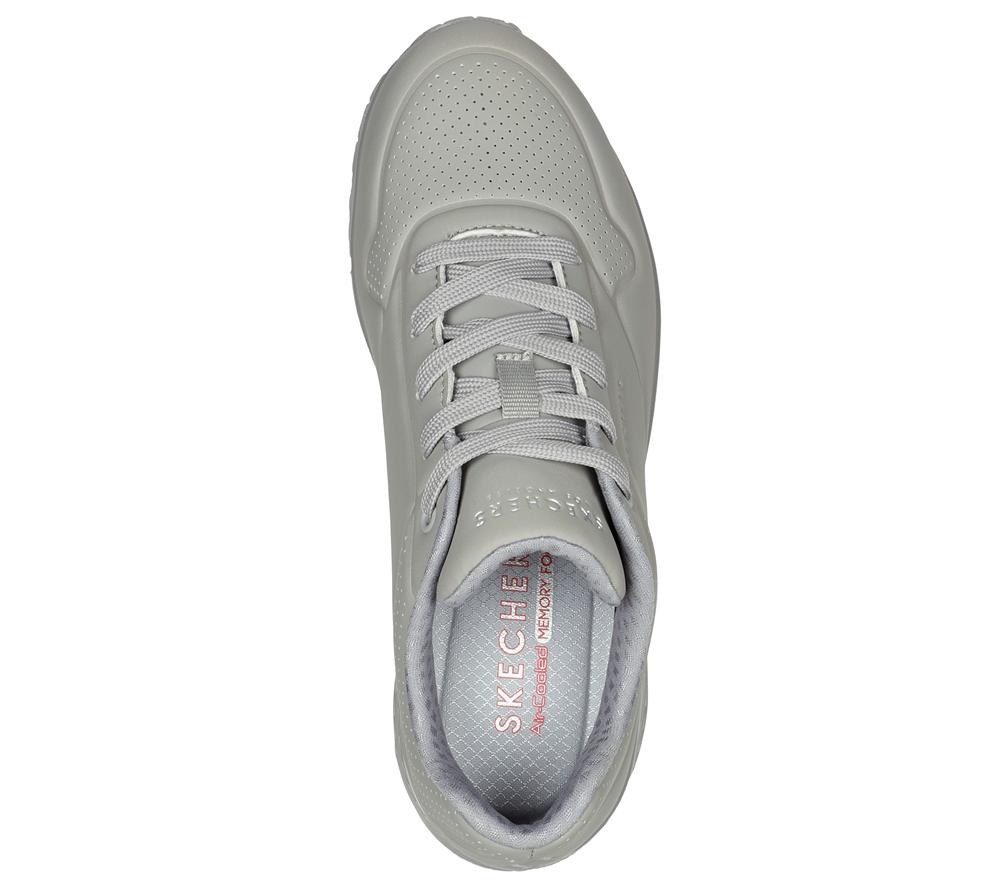 Women Skechers Uno - Stand on Air Lace Up Shoes Grey  USA |  1706-QRZXK