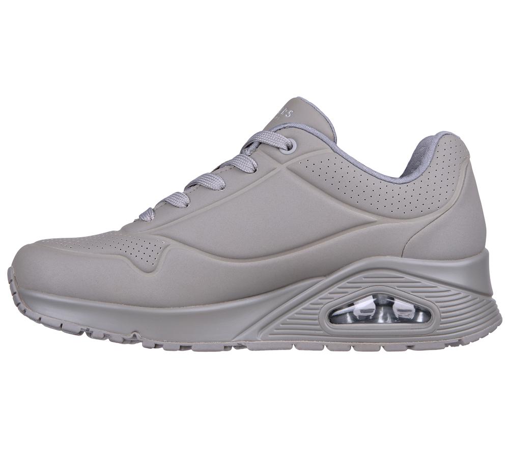 Women Skechers Uno - Stand on Air Lace Up Shoes Grey  USA |  1706-QRZXK