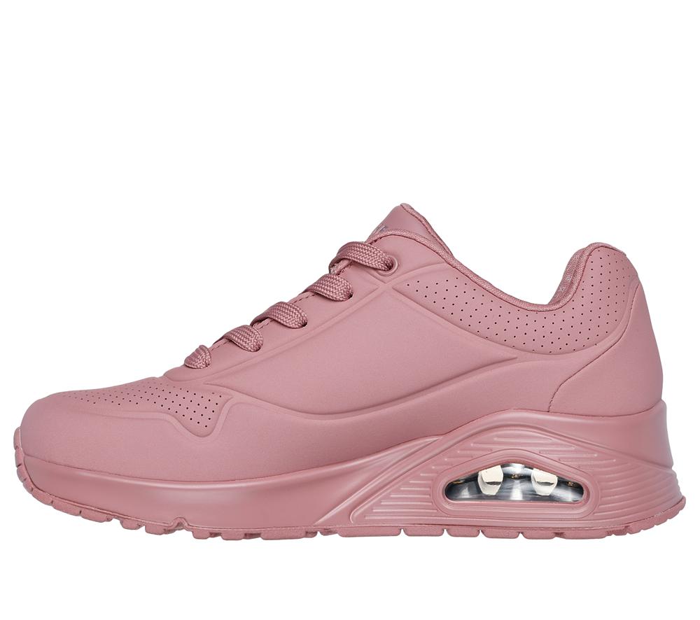 Women Skechers Uno - Stand on Air Lace Up Shoes Dark Rose  USA |  1467-QWDJK