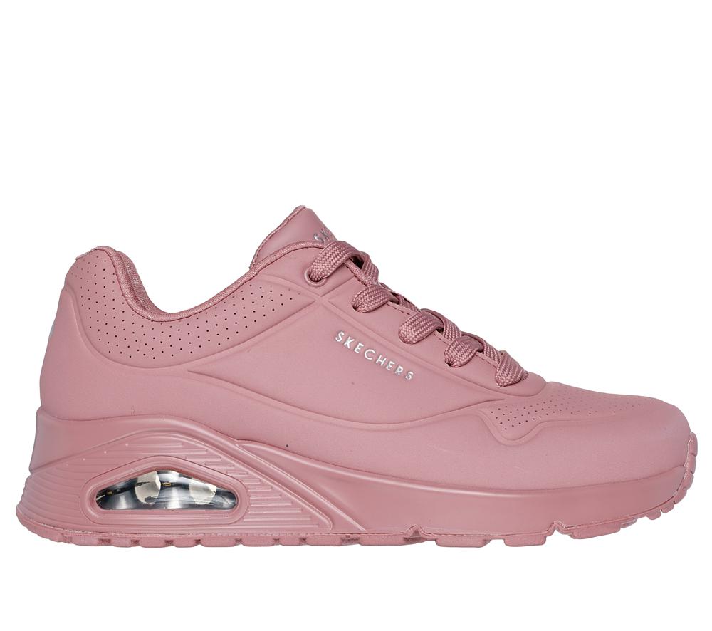 Women Skechers Uno - Stand on Air Lace Up Shoes Dark Rose  USA |  1467-QWDJK