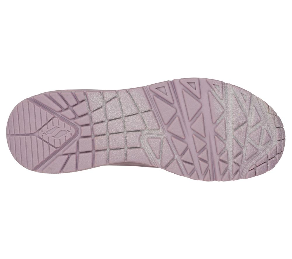 Women Skechers Uno - Stand on Air Lace Up Shoes Dark Mauve Purple  USA |  3408-BXTKE