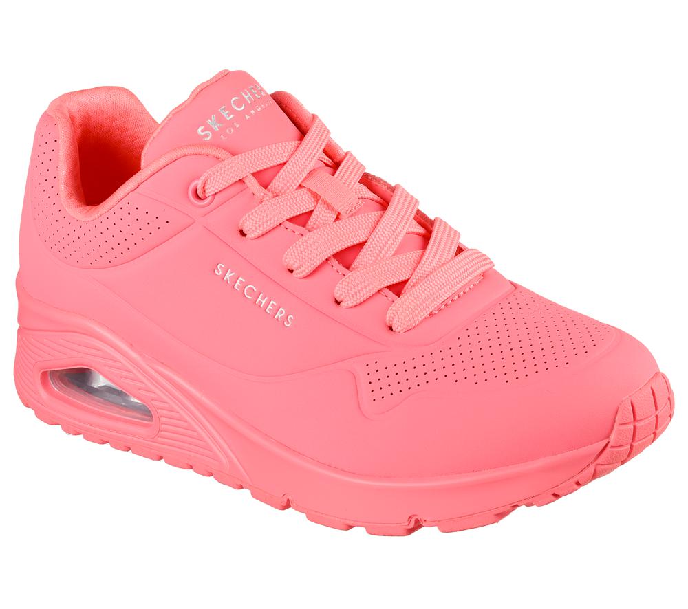 Women Skechers Uno - Stand on Air Lace Up Shoes Coral  USA |  9170-TWDFX