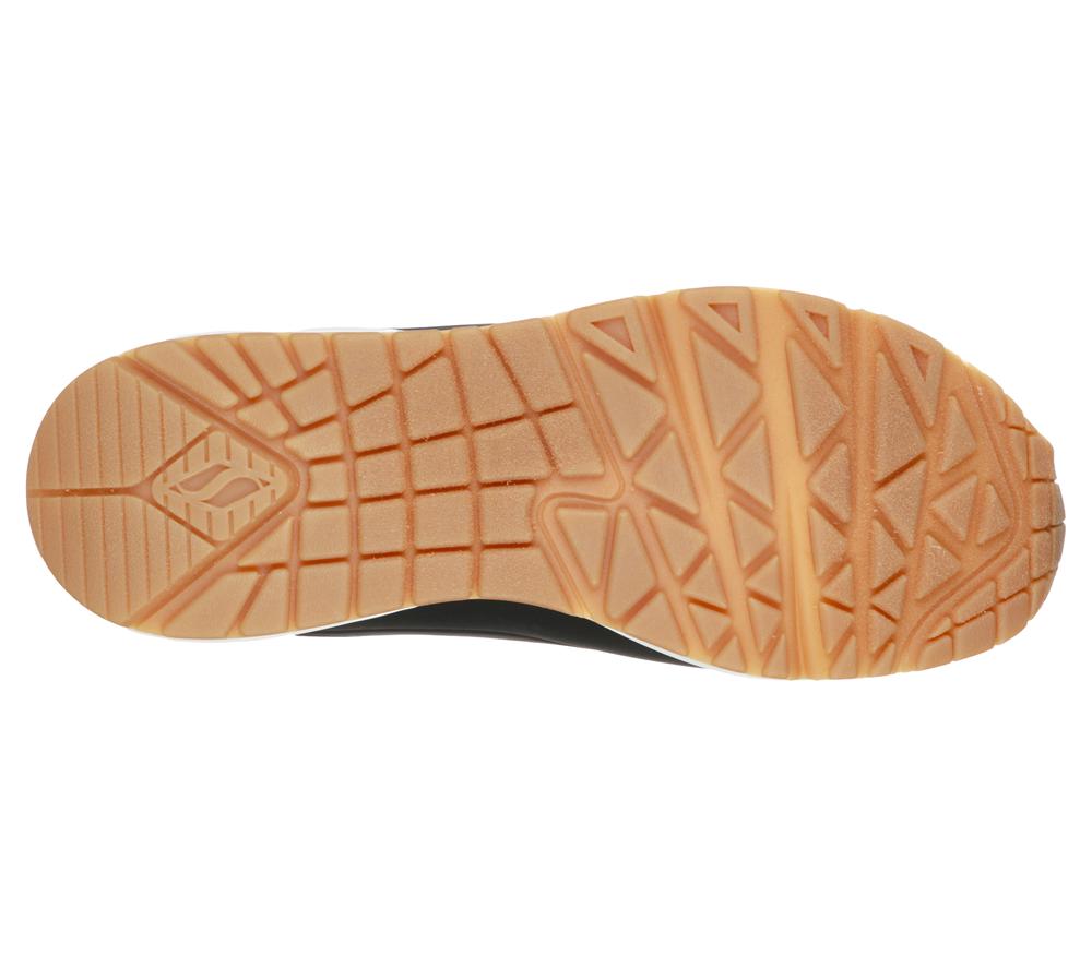 Women Skechers Uno - Stand on Air Lace Up Shoes Black  USA |  5328-BFSAH
