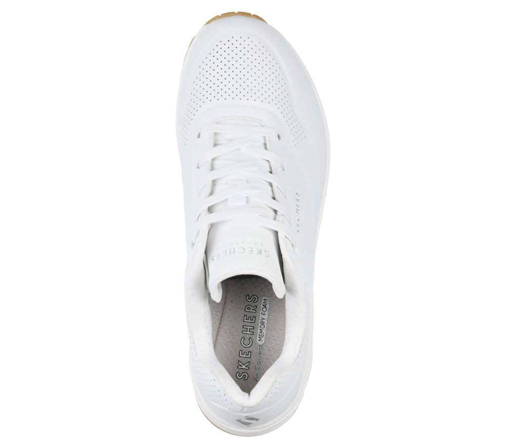 Women Skechers Uno - Stand on Air Wedges White  USA |  5690-RXFAZ