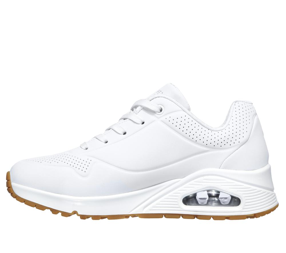 Women Skechers Uno - Stand on Air Wedges White  USA |  5690-RXFAZ