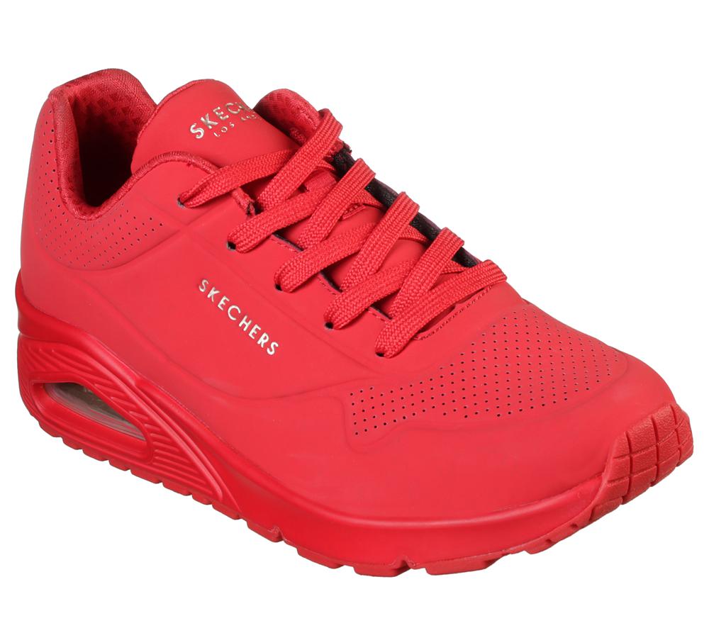 Women Skechers Uno - Stand on Air Wedges Red  USA |  0947-NPJWC