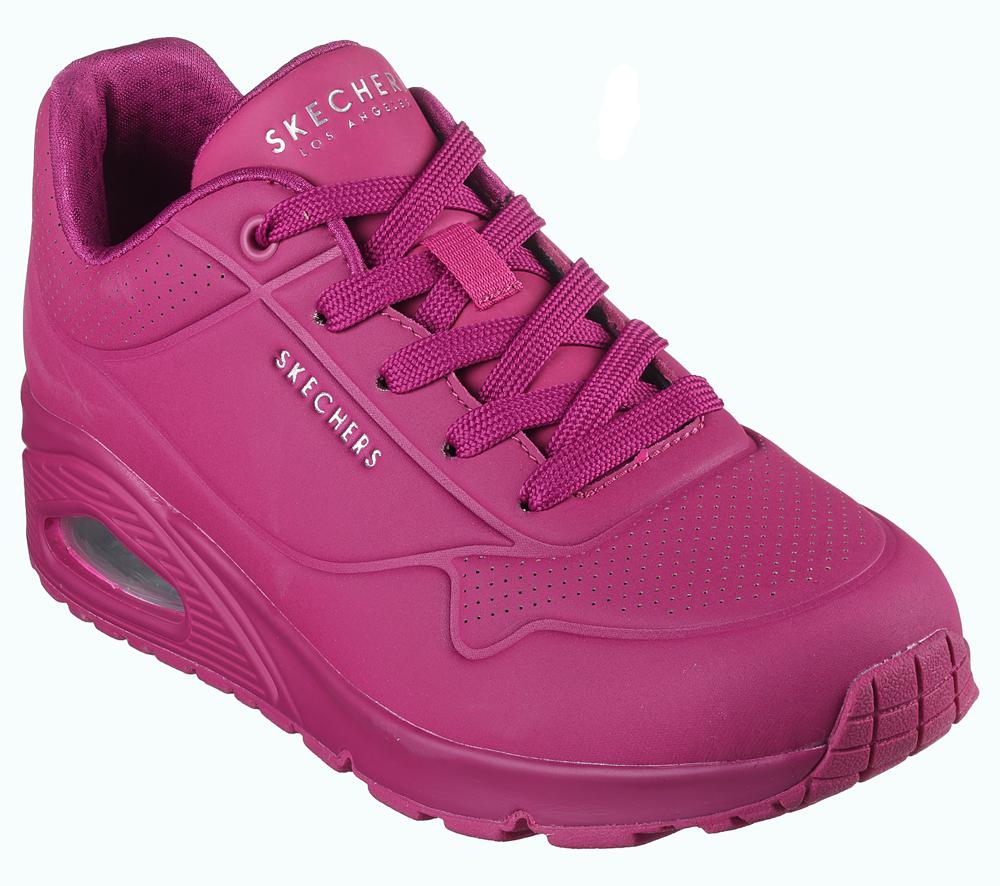 Women Skechers Uno - Stand on Air Wedges Magenta Purple  USA |  3042-JQBCS