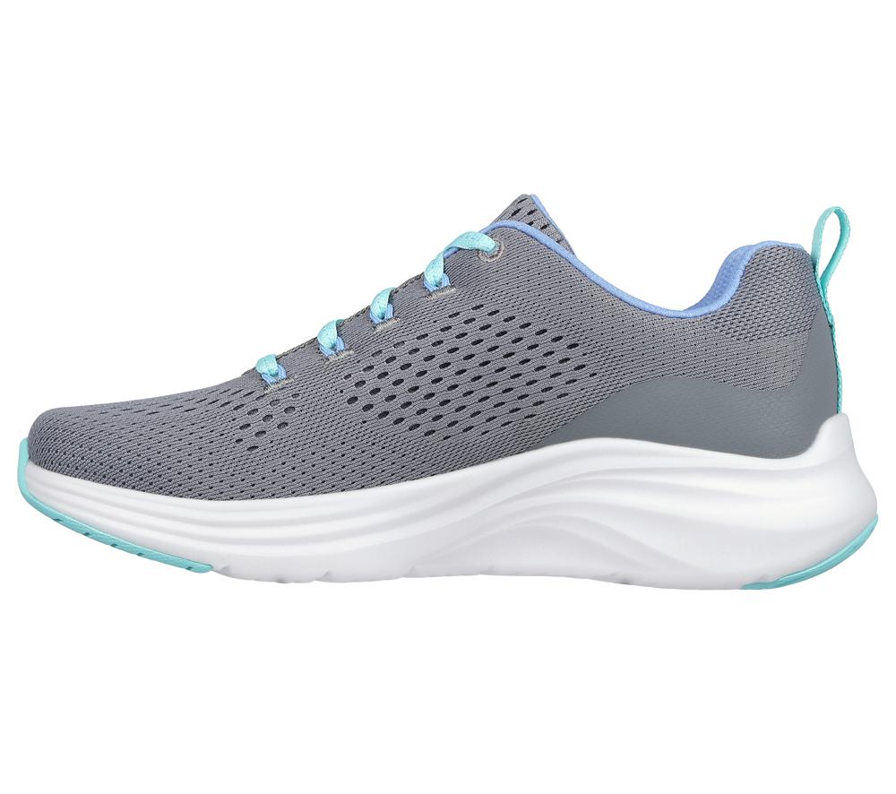 Women Skechers Vapor Foam - Fresh Trend Lace Up Shoes Grey / Turquoise  USA |  4702-QDOSK