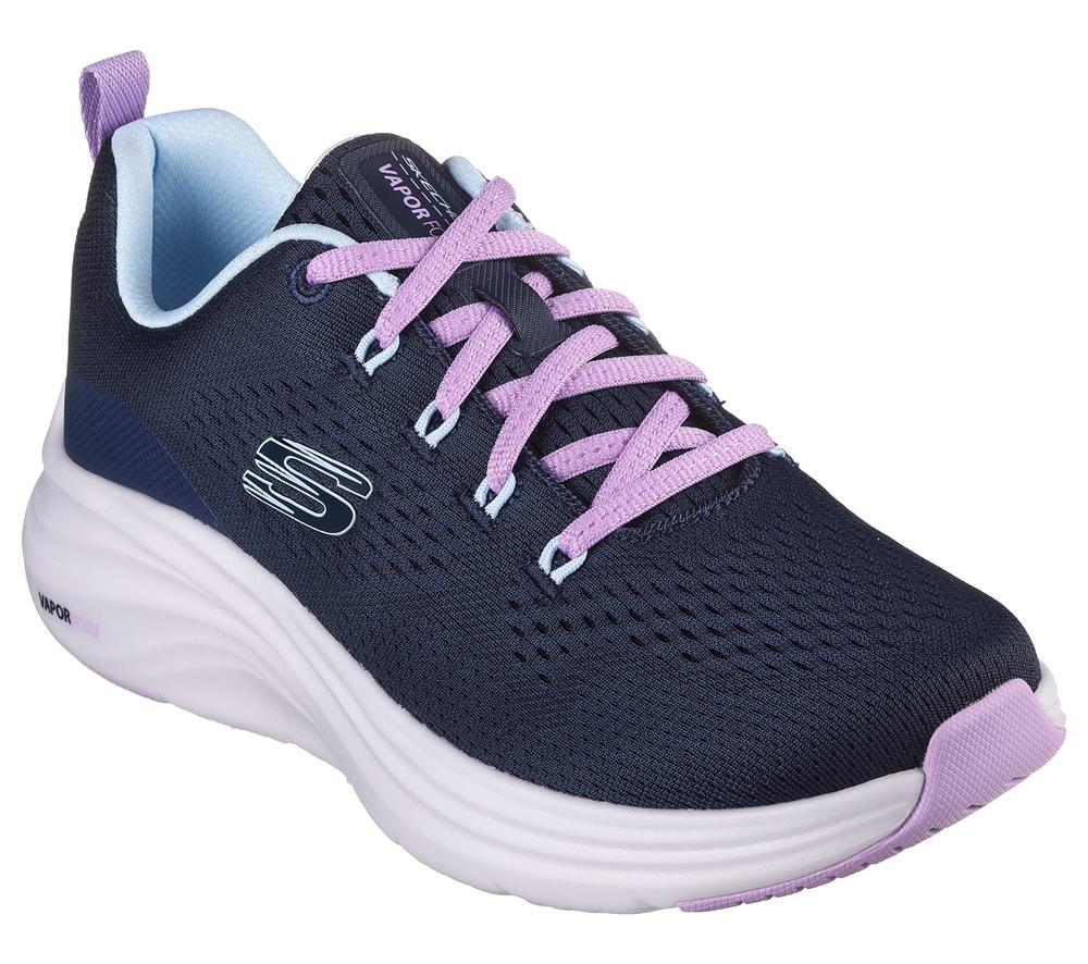 Women Skechers Vapor Foam - Fresh Trend Sneakers Navy / Lavender  USA |  1467-CURAM