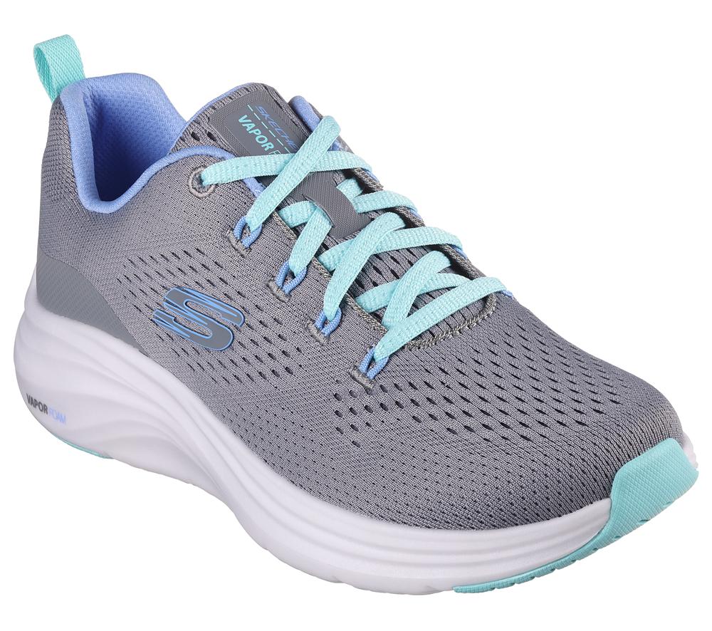 Women Skechers Vapor Foam - Fresh Trend Sneakers Grey / Turquoise  USA |  4137-NBHYU