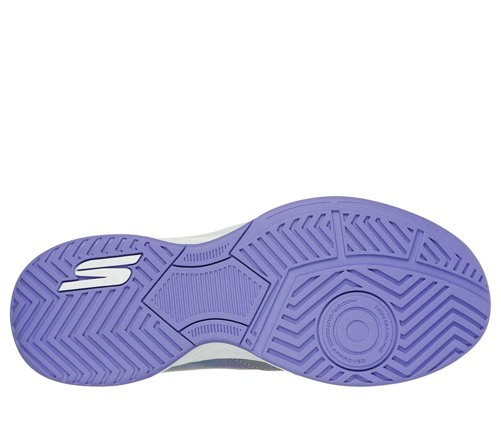 Women Skechers Viper Court Smash - Pickleball Lace Up Shoes Grey / Purple  USA |  2359-AJNHR