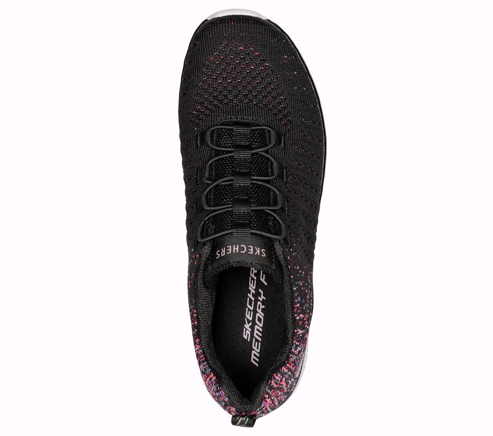 Women Skechers Virtue Slip On Shoes Black / Pink  USA |  6258-VCQKG