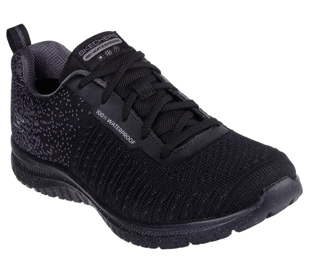 Women Skechers Virtue - Dryspell Sneakers Black / Charcoal  USA |  2780-QJYWX