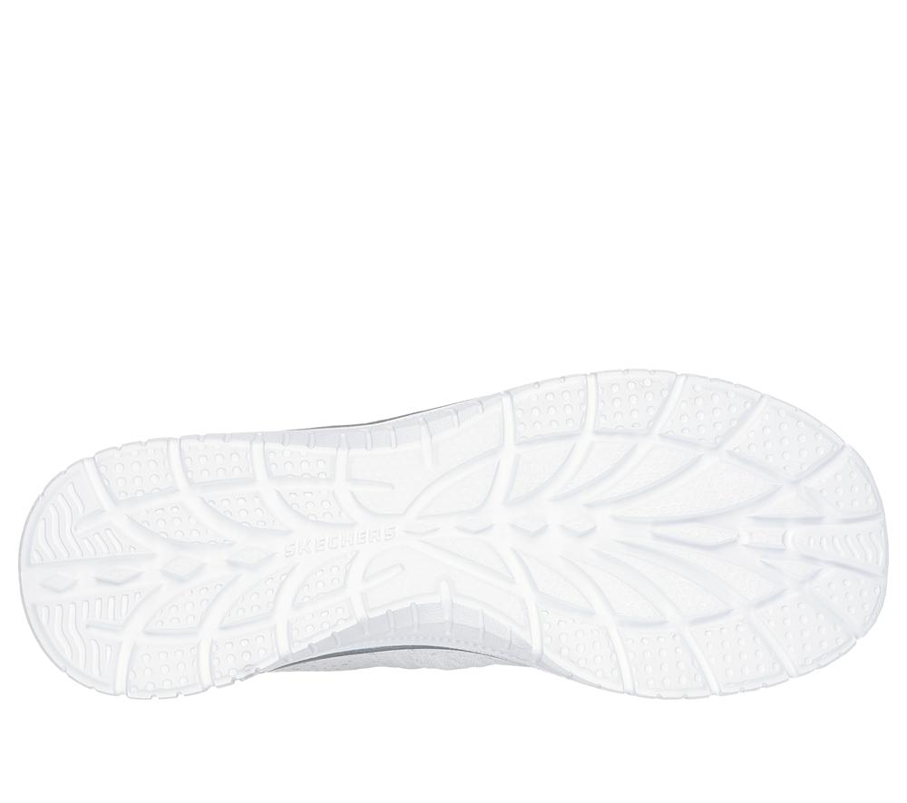 Women Skechers Virtue - Lucent Slip On Shoes White / Silver  USA |  3658-PADJV