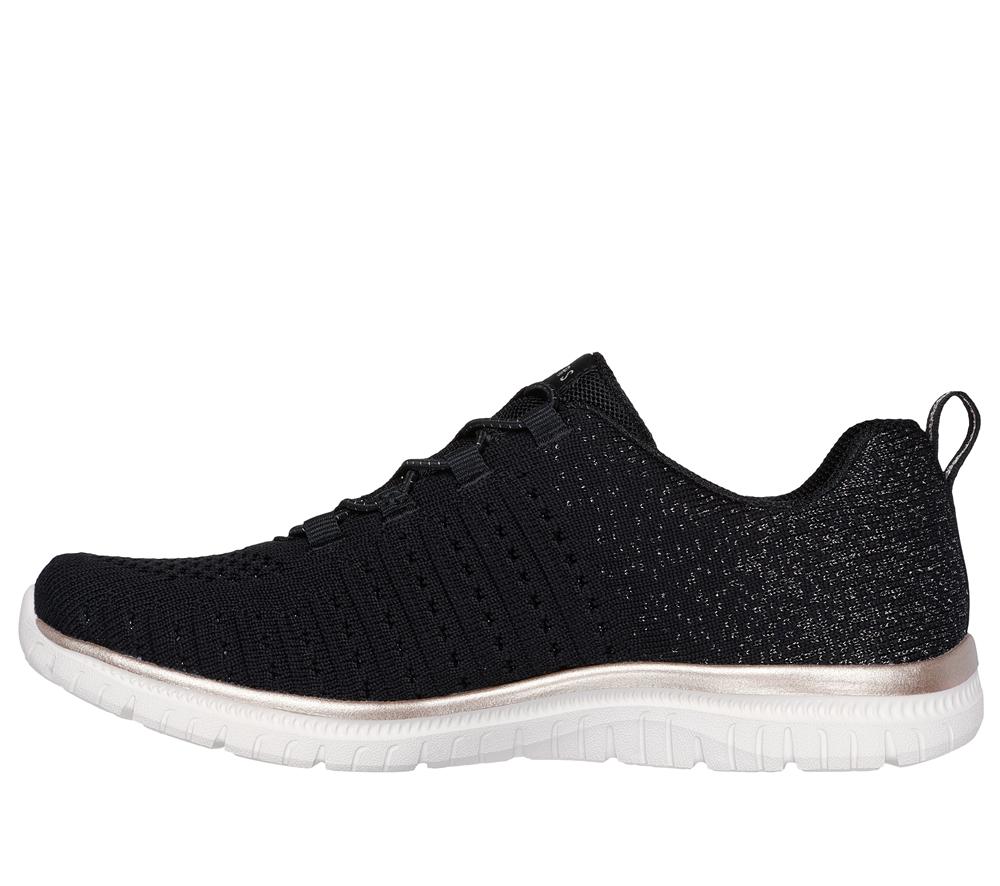 Women Skechers Virtue - Lucent Slip On Shoes Black / Rose Gold  USA |  8364-MTXAK