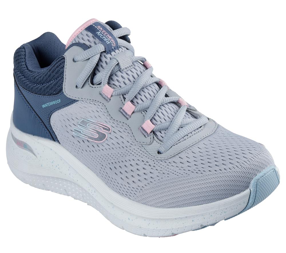 Women Skechers Waterproof: Arch Fit 2.0 - Rainy Days Sneakers Grey / Multicolor  USA |  9683-WBNRM