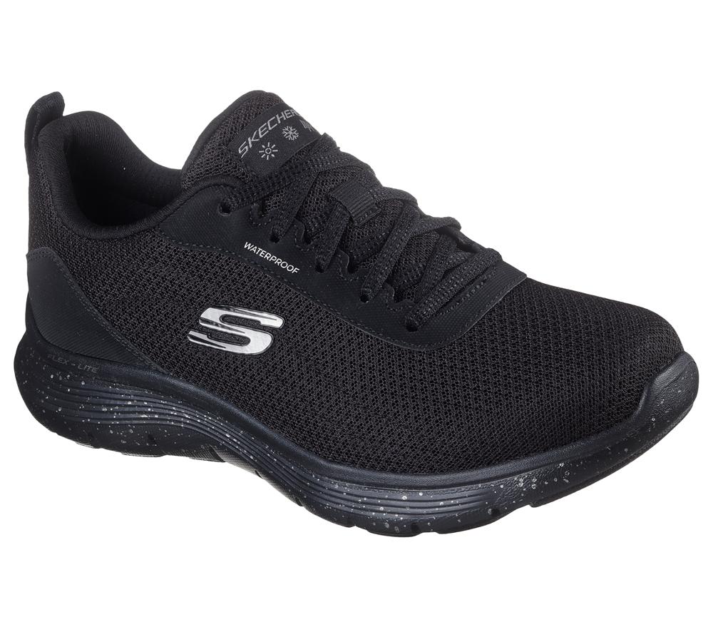 Women Skechers Waterproof: Flex Appeal 5.0 - Fresh Trek Lace Up Shoes Black  USA |  4139-LCGUQ