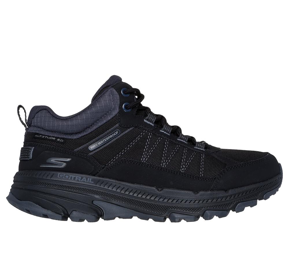 Women Skechers Waterproof: GO RUN Trail Altitude 2.0 Lace Up Shoes Black / Charcoal  USA |  2483-UHKQS