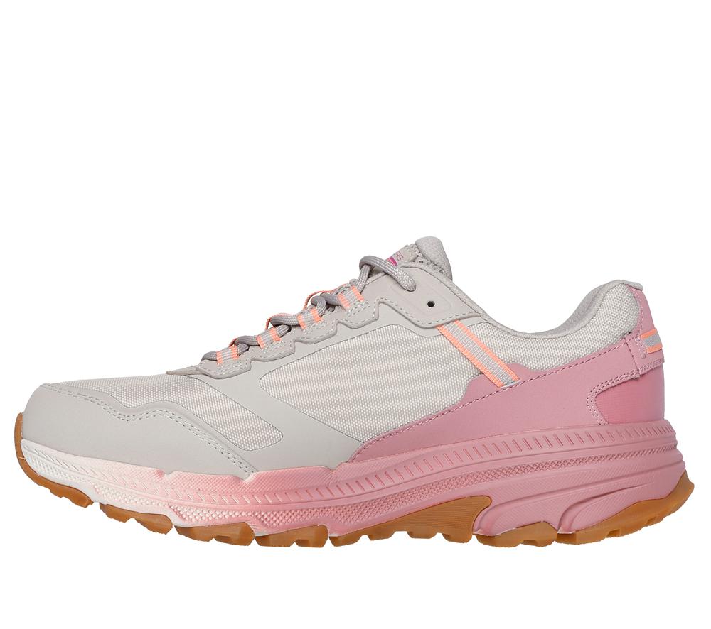 Women Skechers Waterproof: GO RUN Trail Altitude 2.0 Sneakers Natural / Pink  USA |  3401-RLNMO