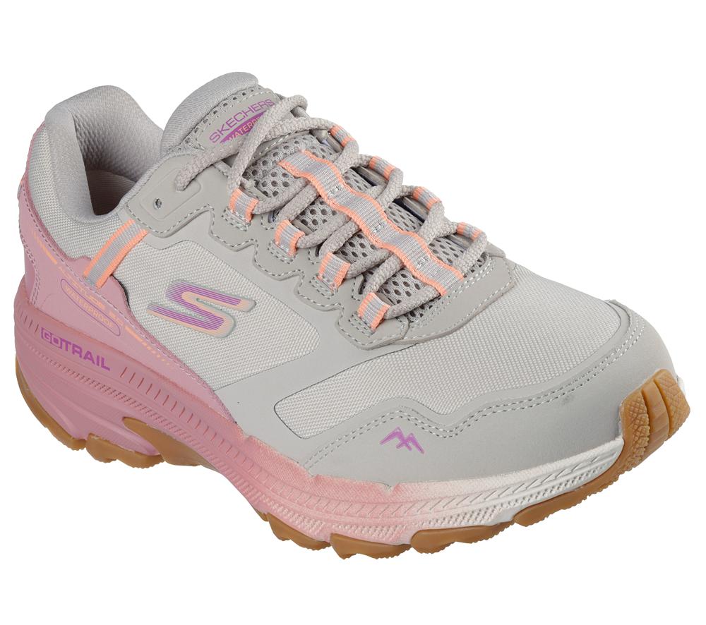 Women Skechers Waterproof: GO RUN Trail Altitude 2.0 Sneakers Natural / Pink  USA |  3401-RLNMO