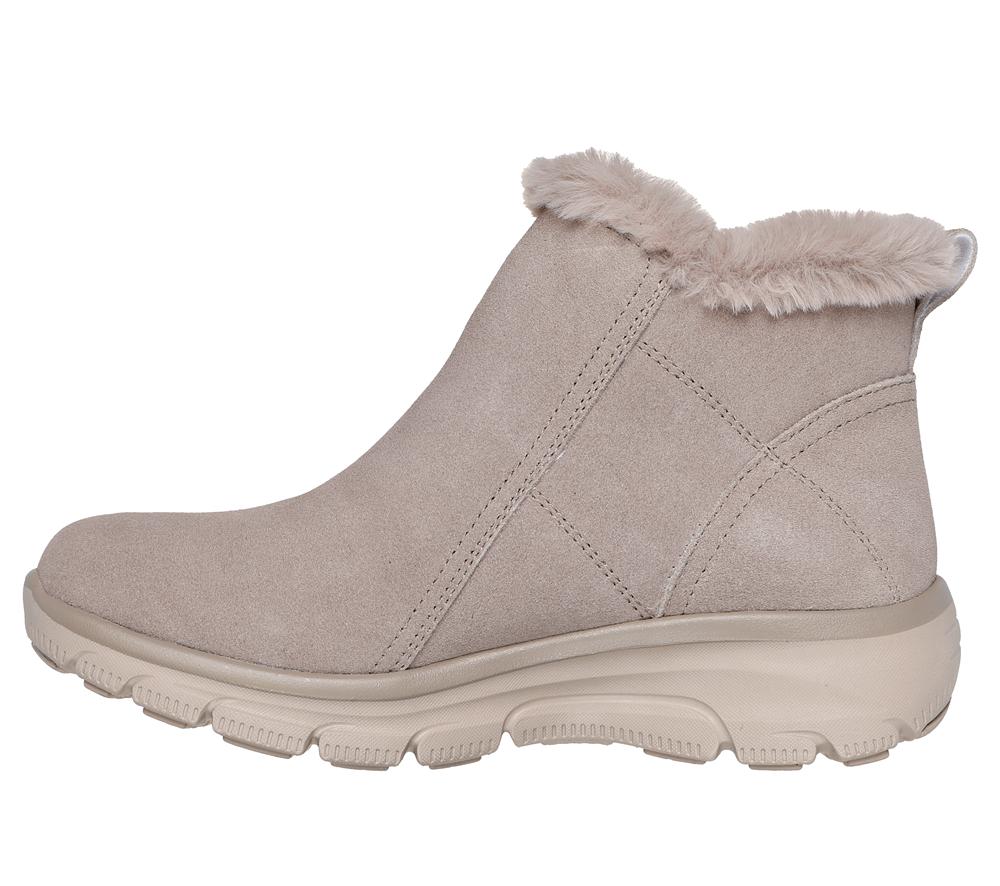 Women Skechers Waterproof Relaxed Fit: Easy Going - High Zip 2 Boots Taupe Brown  USA |  0284-BMZEK