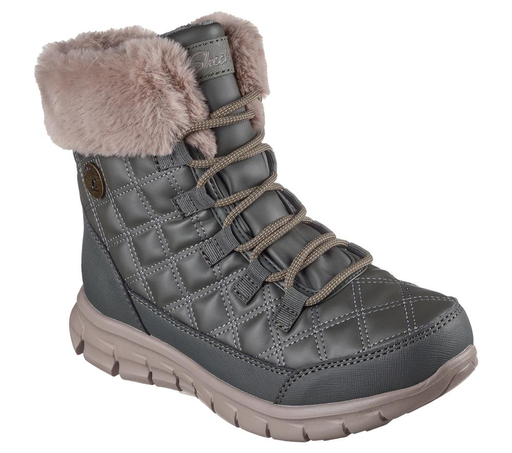 Women Skechers Waterproof: Synergy - Pure Wonder Boots Olive  USA |  5870-UETNA