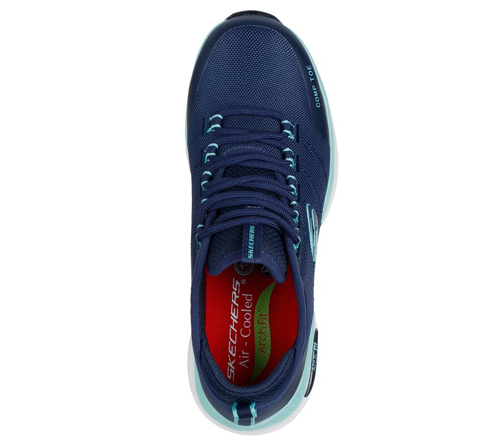 Women Skechers Work: Arch Fit SR - Ebinal Work Shoes Navy / Aqua  USA |  4570-BNZKP