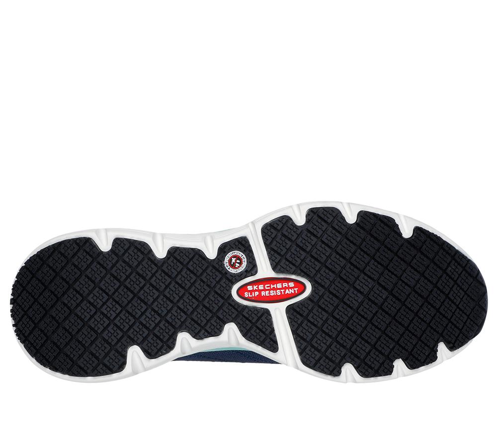 Women Skechers Work: Arch Fit SR - Ebinal Work Shoes Navy / Aqua  USA |  4570-BNZKP