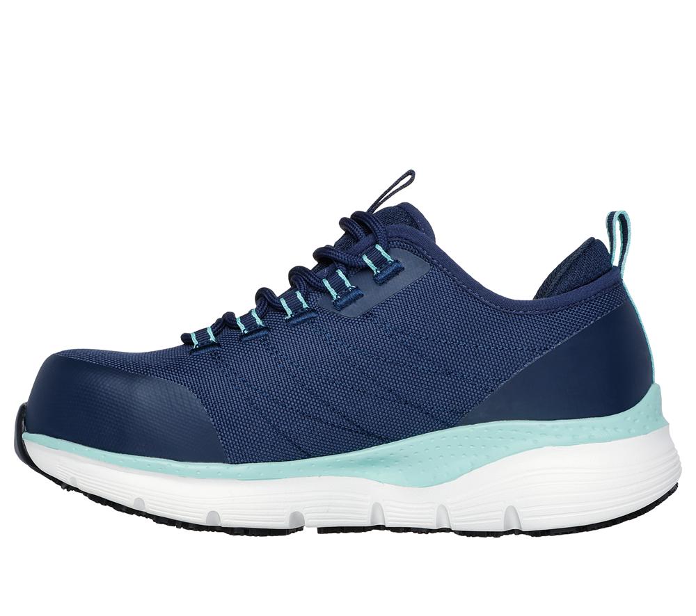 Women Skechers Work: Arch Fit SR - Ebinal Work Shoes Navy / Aqua  USA |  4570-BNZKP