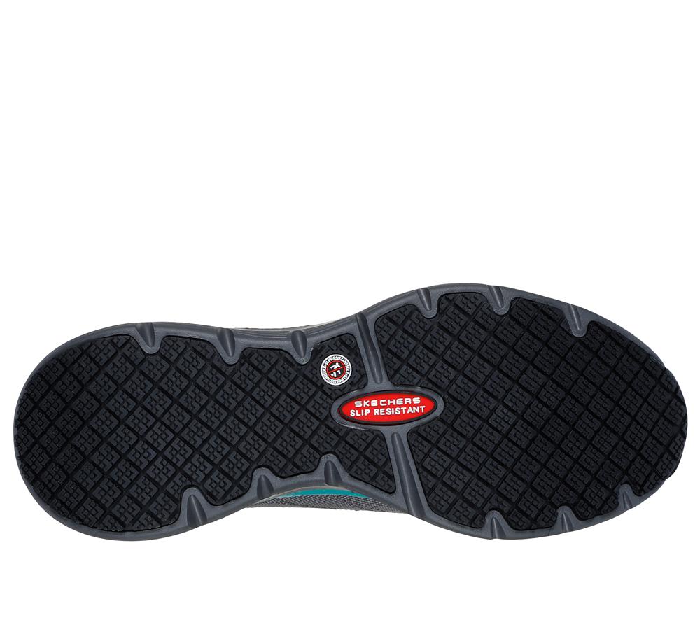 Women Skechers Work: Arch Fit SR - Ebinal Work Shoes Grey / Aqua  USA |  7613-KQNFR